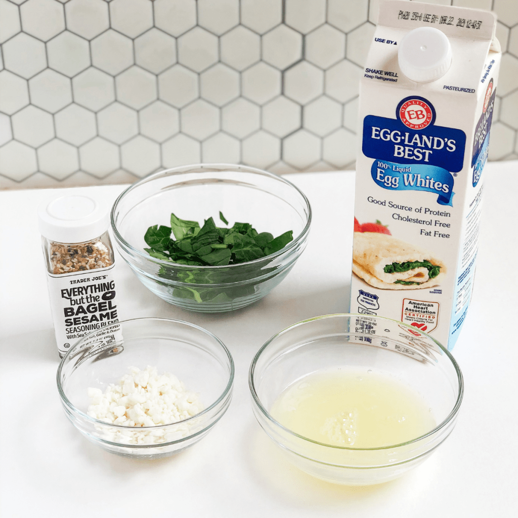 Egg white spinach and feta scramble