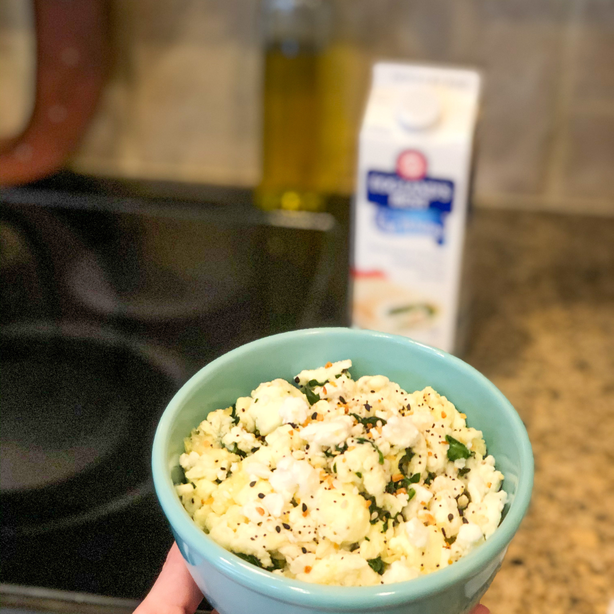 Egg white spinach and feta scramble