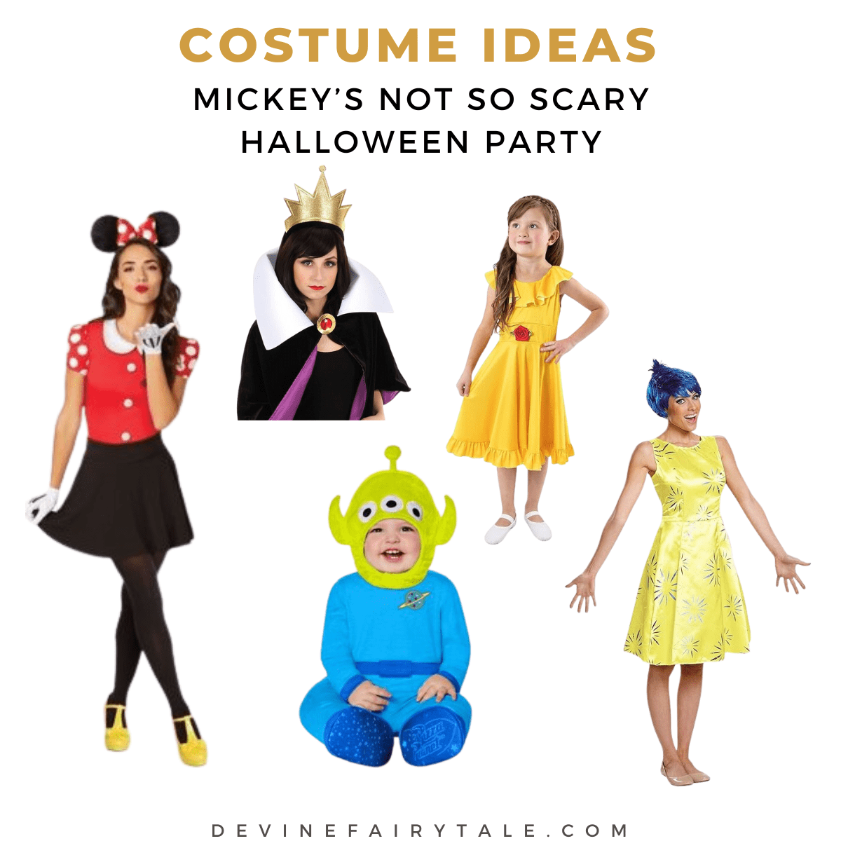 Costume Ideas for Mickey's Not So Scary Halloween Party Collage