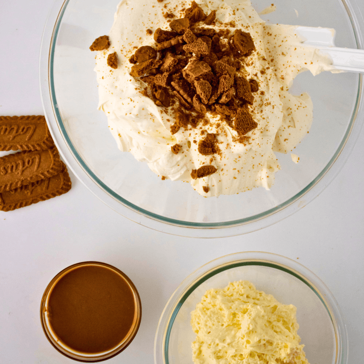 Biscoff Cheesecake Ice Cream in process