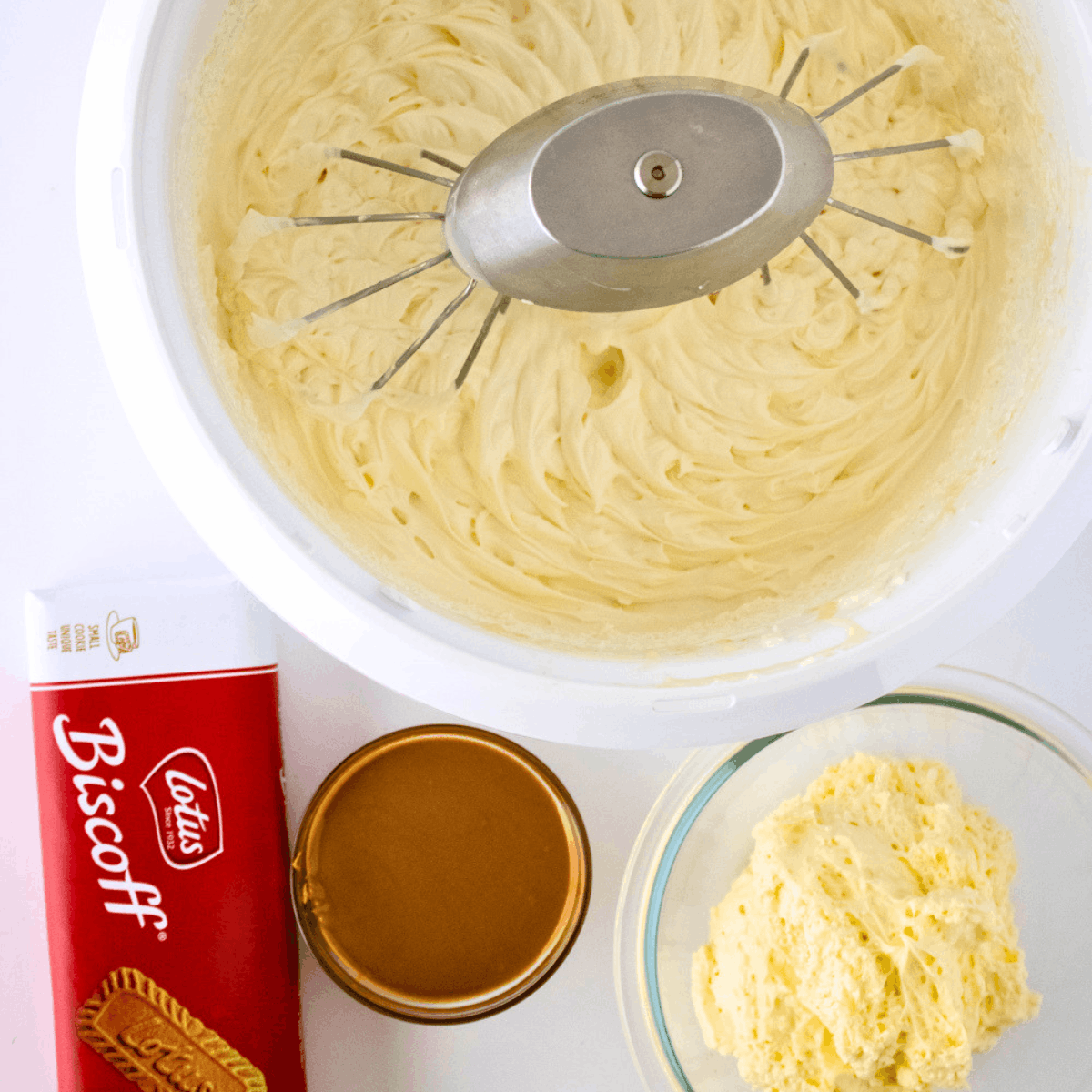 Biscoff Cheesecake Ice Cream in process