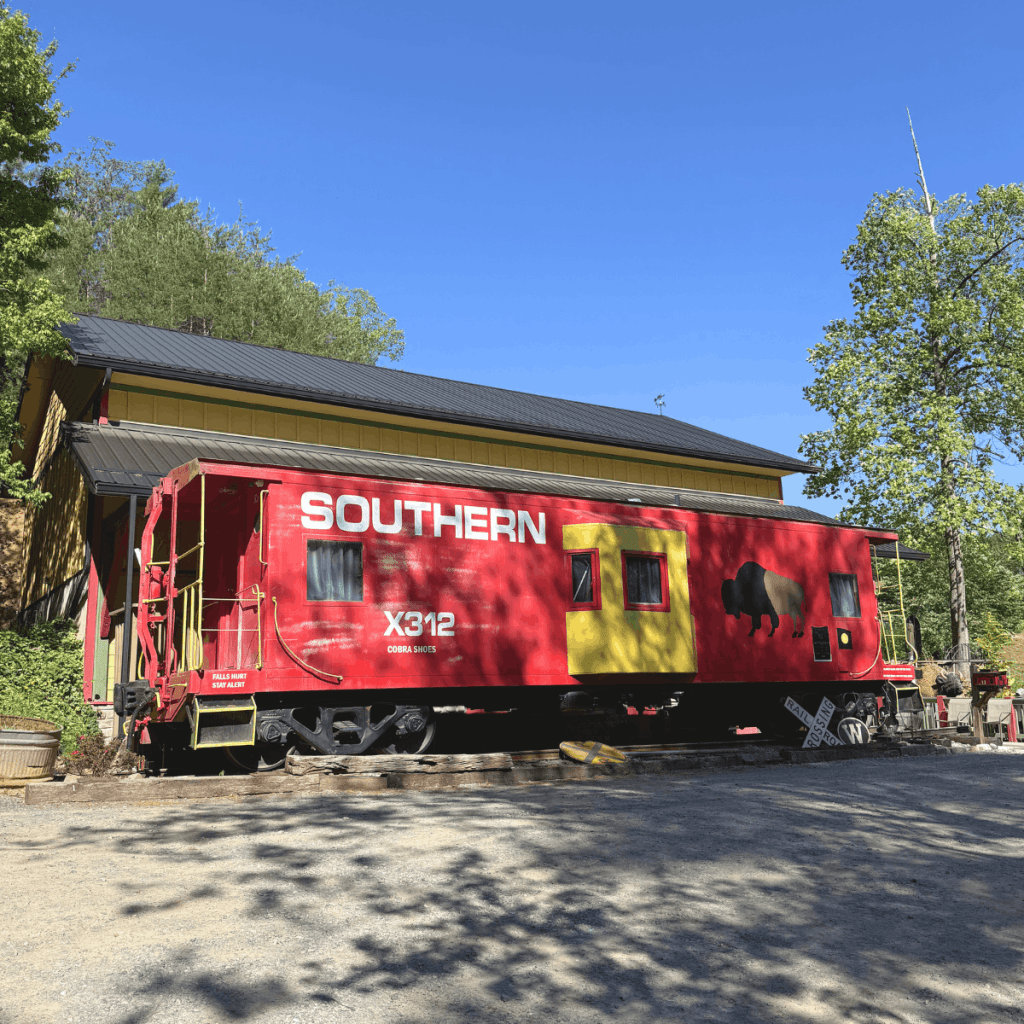 Staying in a Caboose in North Carolina at Buffalo Creek Vacations