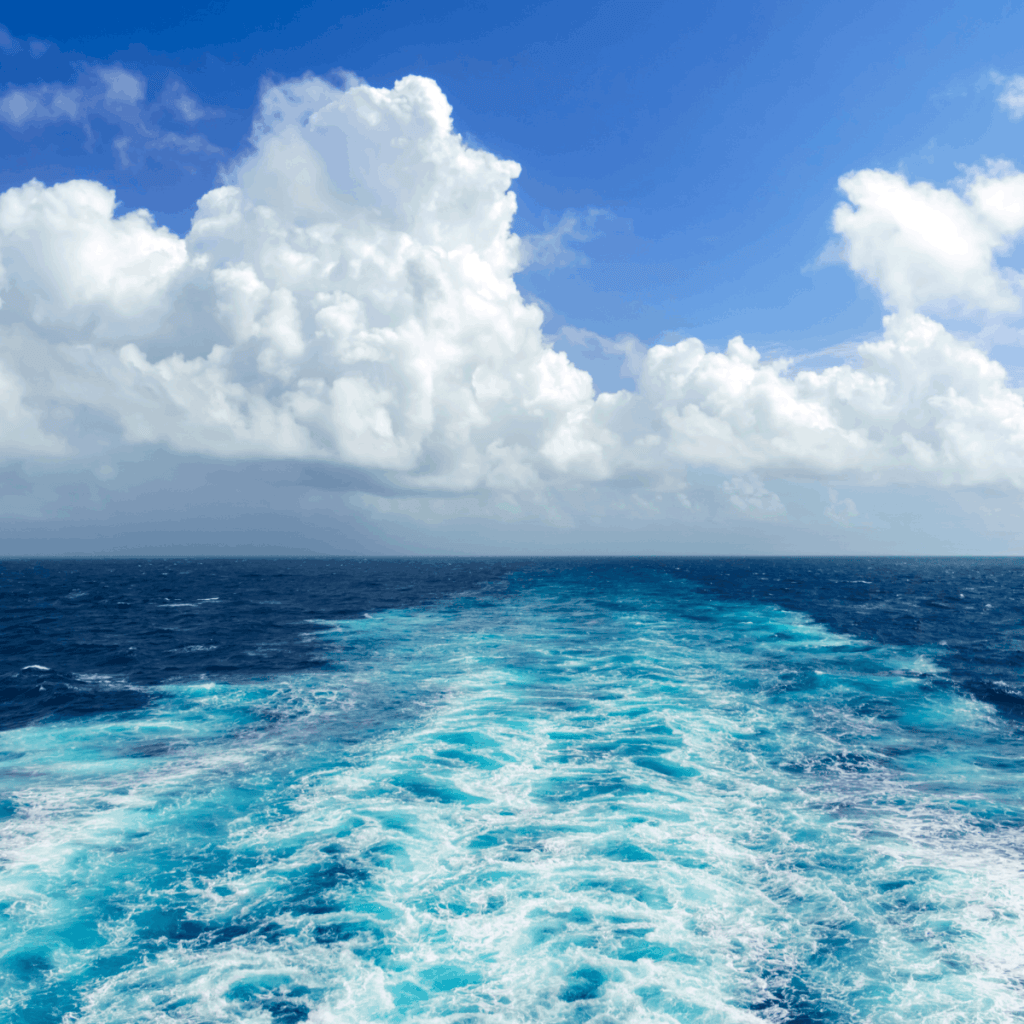 waves from cruise ship