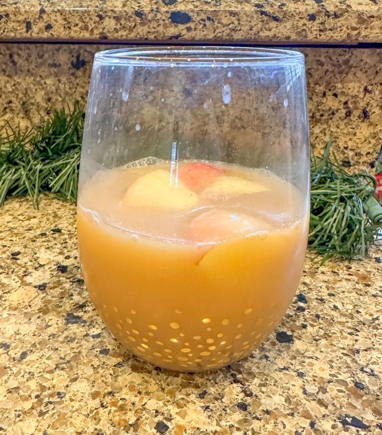 caramel apple sangria glass