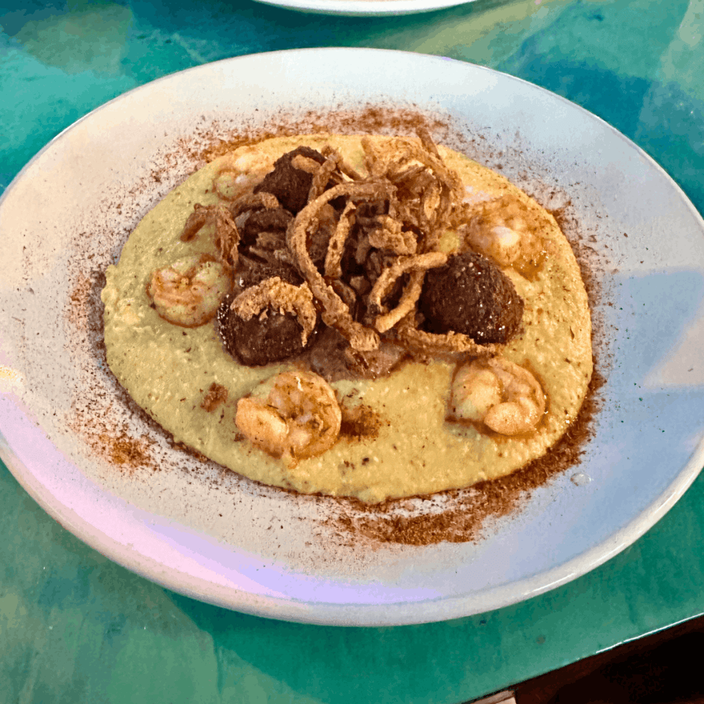 shrimp and grits at Trident Restaurant Panacea 