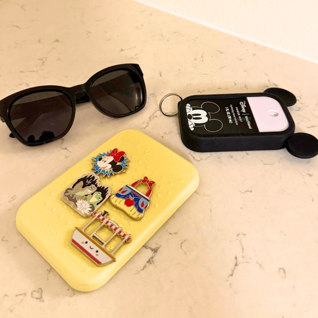 Disney pin board flat lay