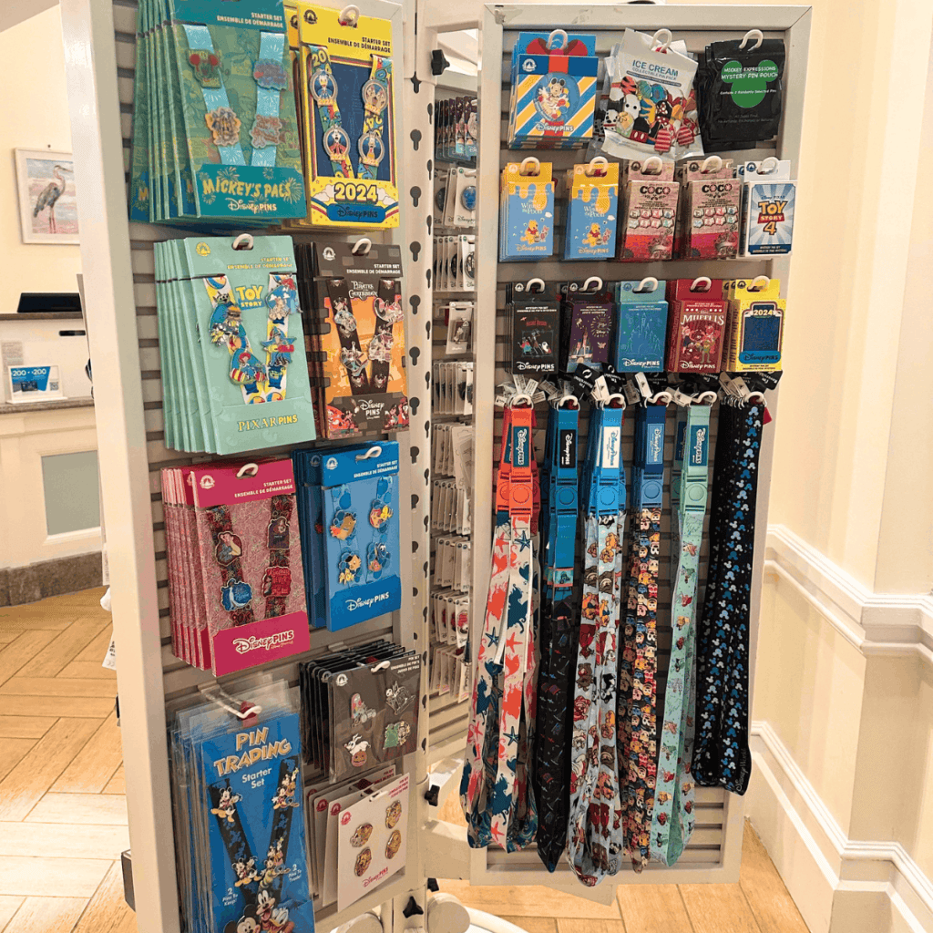 Disney pins in gift shop