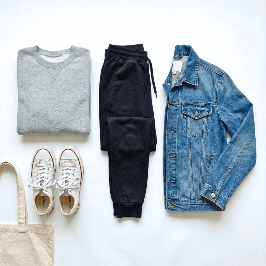 denim jacket travel outfit