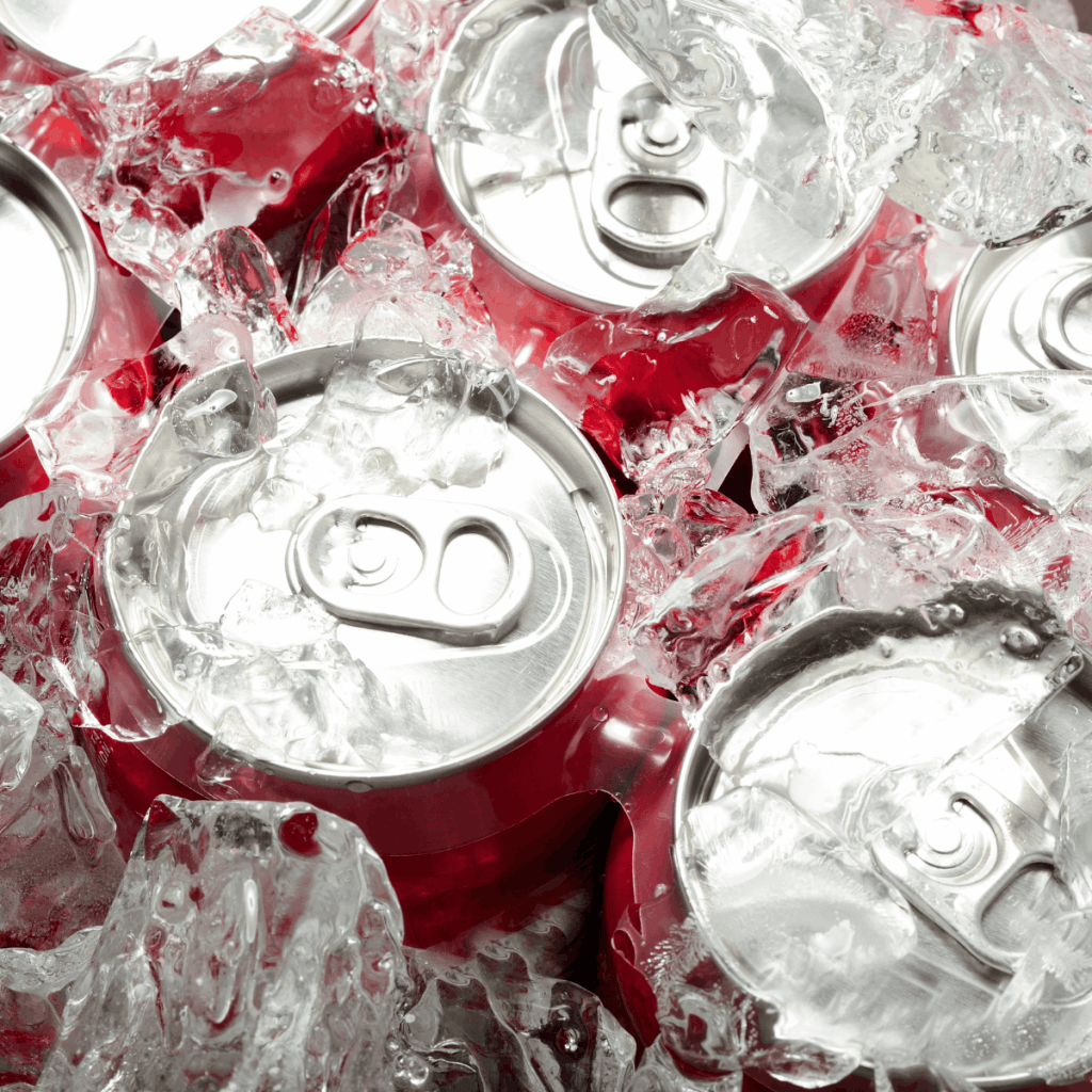cooler of drinks with ice
